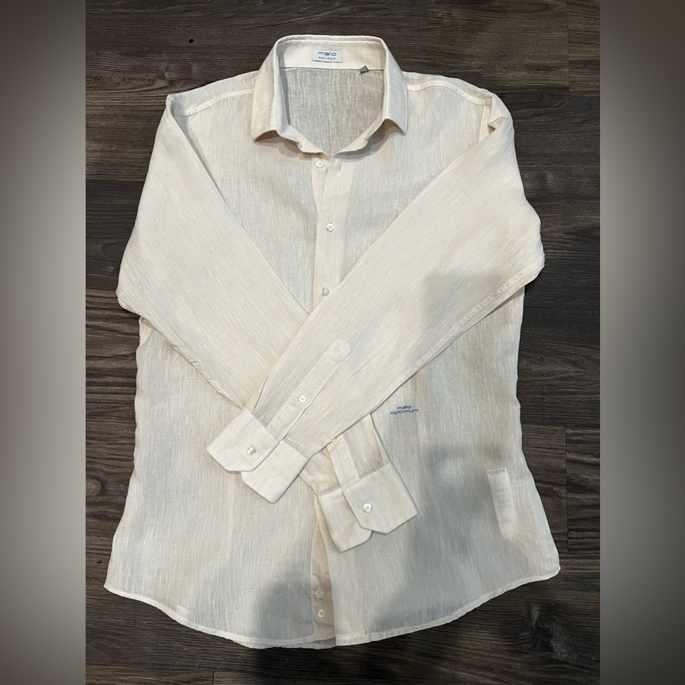 Malo Optimum Men’s 100% Linen button down 41/16